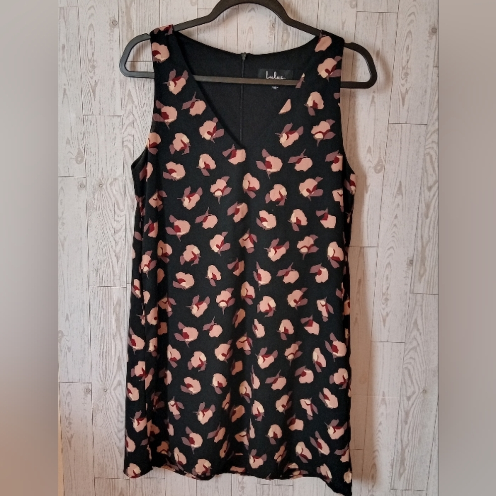 Lulu's Black and Pink Blossom Mini Dress Women's Size S